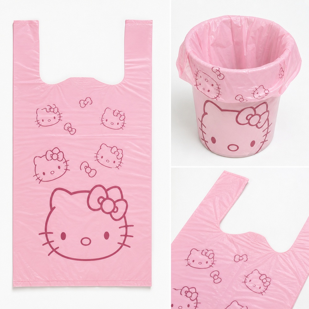 Pink Cartoon Cat Printed Vest  - огляд і ціна Commercial Kitchen Bin